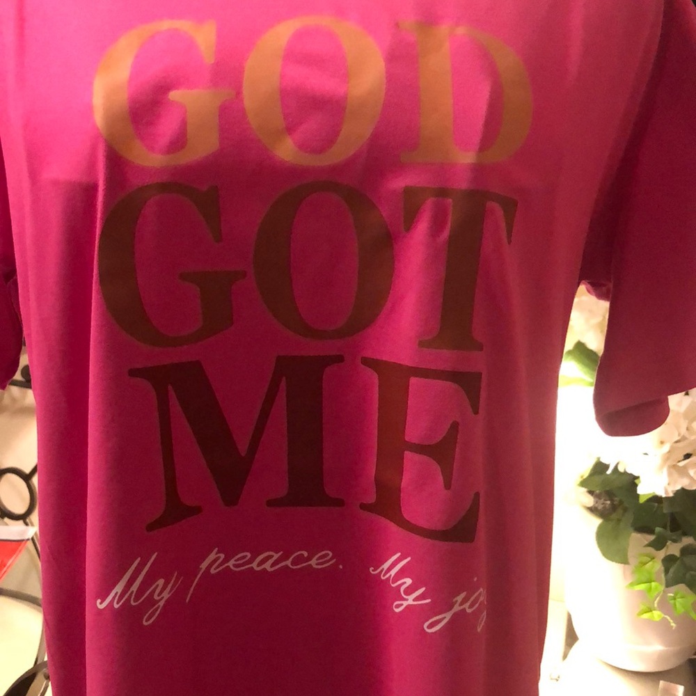 GOD GOT ME Pink Graphic Tee